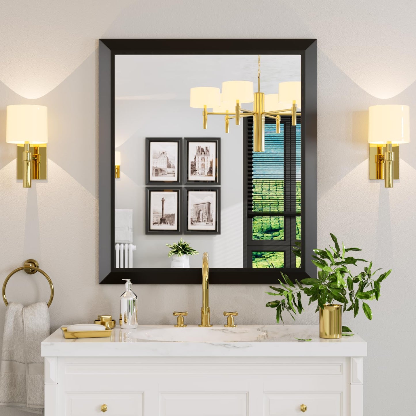 Framed Thick Sharp Wall Decor Mirror