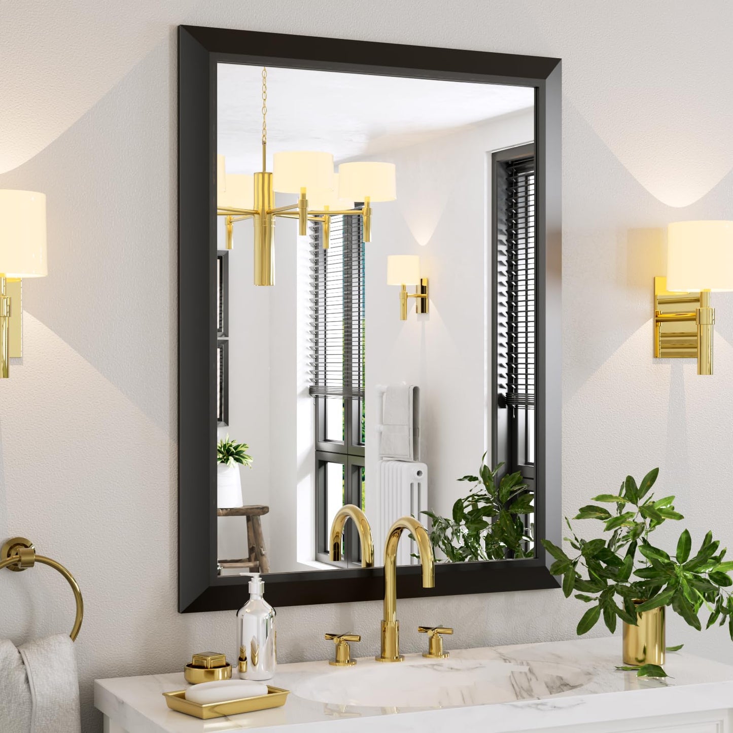 Framed Thick Sharp Wall Decor Mirror