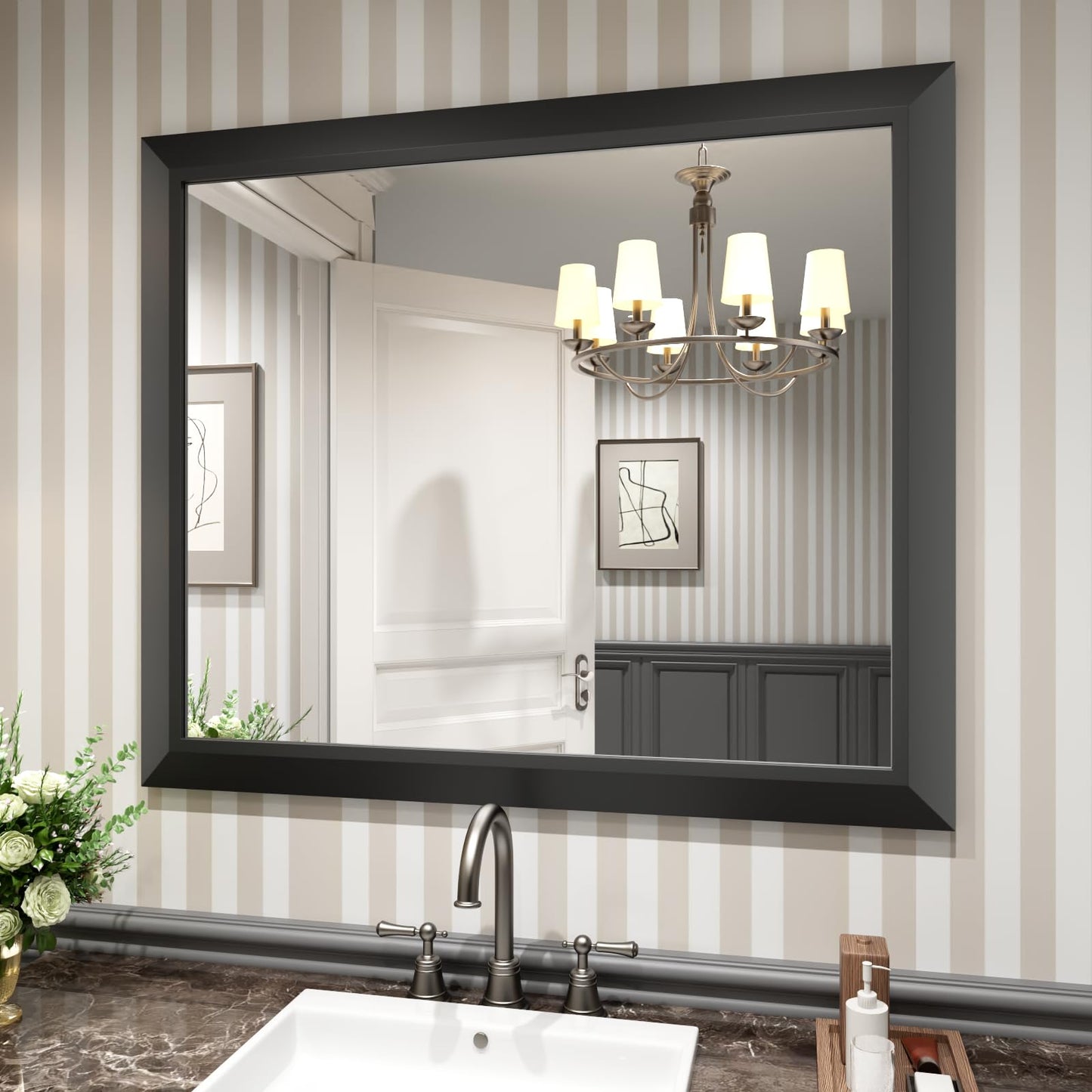 Framed Thick Sharp Wall Decor Mirror