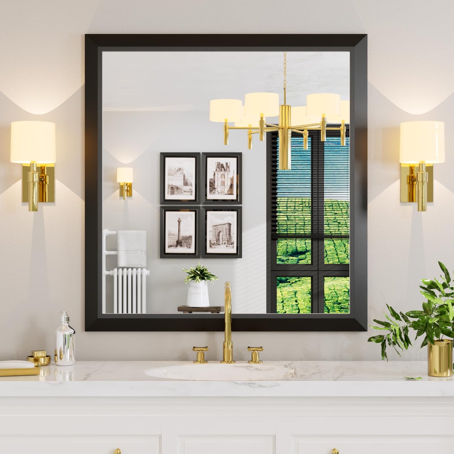Framed Thick Sharp Wall Decor Mirror