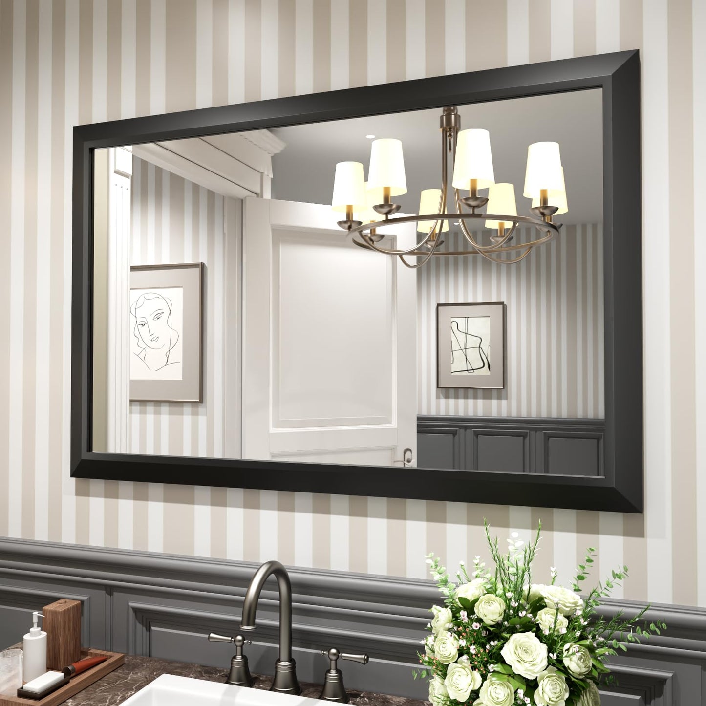 Framed Thick Sharp Wall Decor Mirror