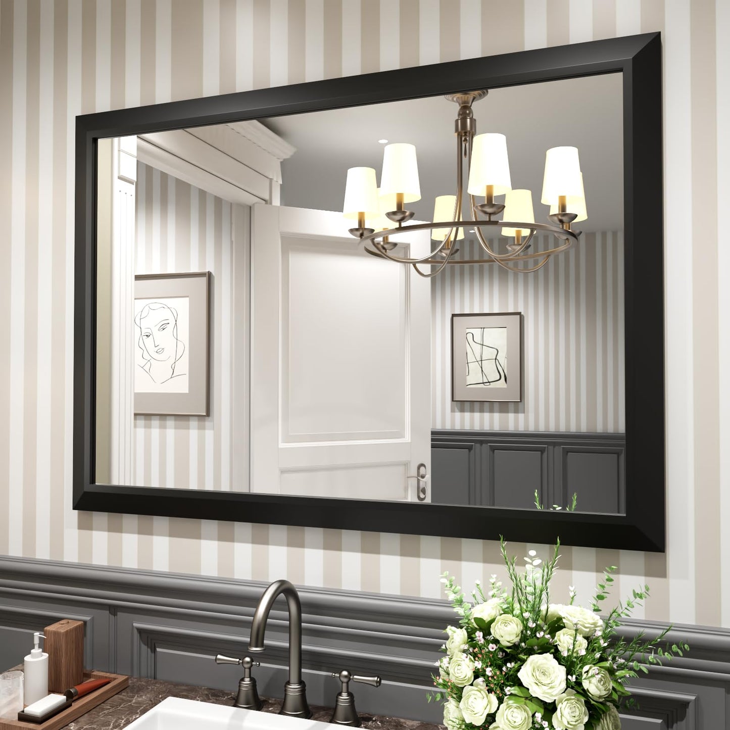 Framed Thick Sharp Wall Decor Mirror