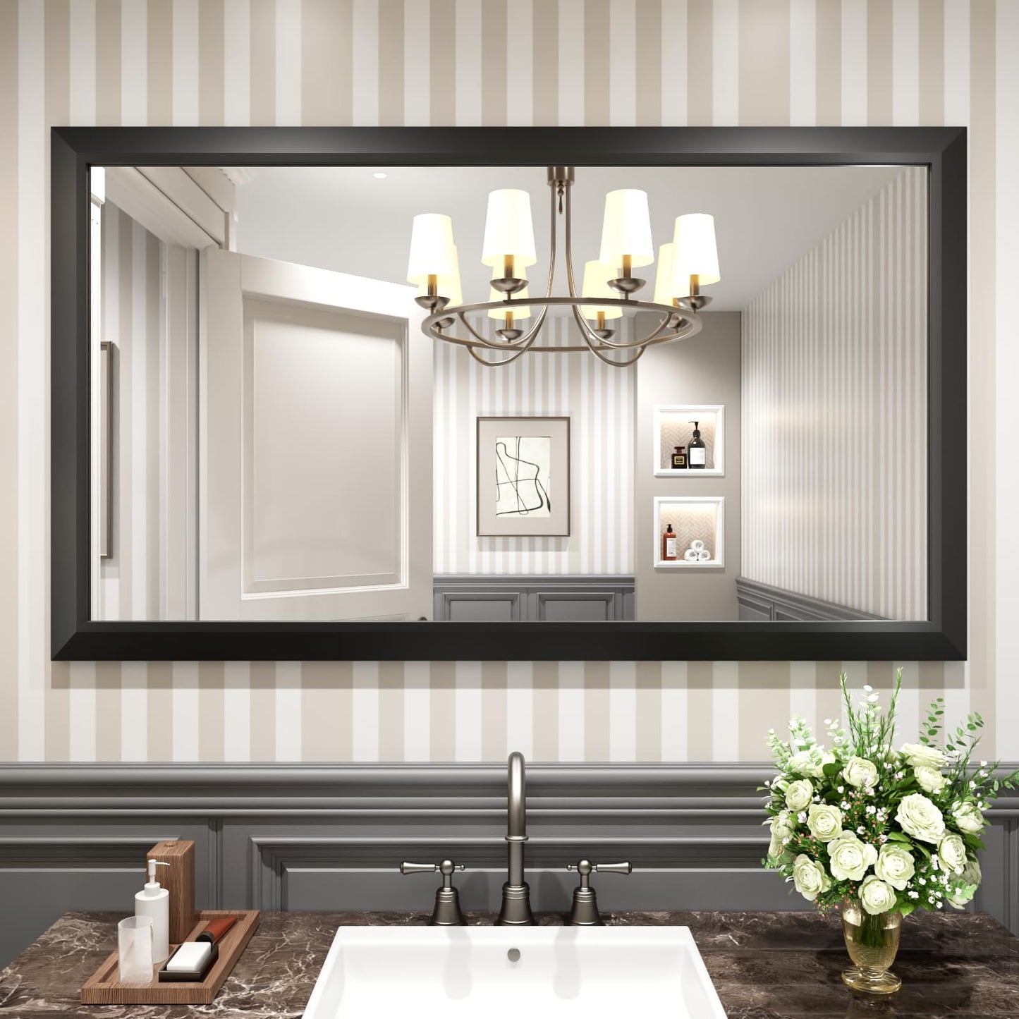 Framed Thick Sharp Wall Decor Mirror