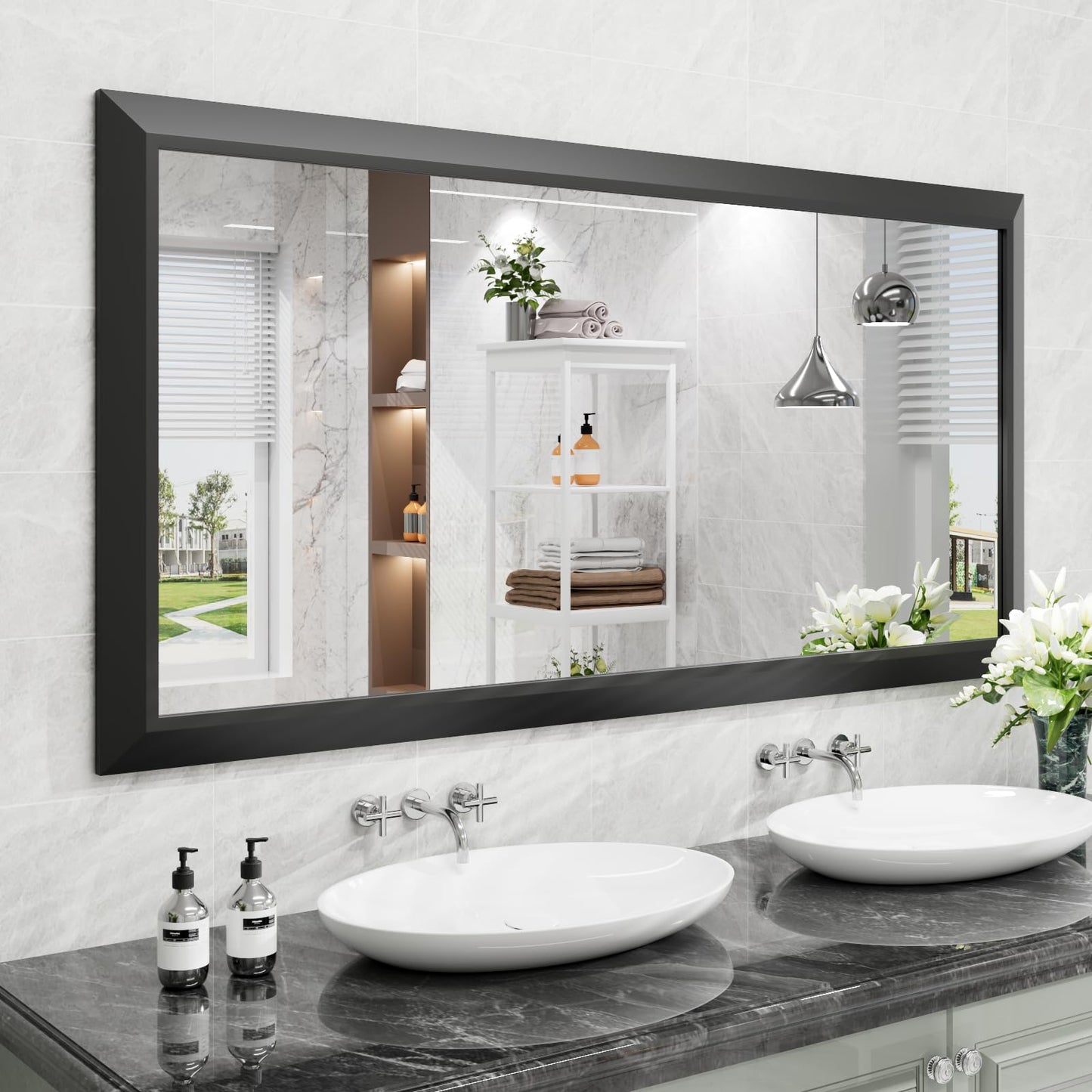 Framed Thick Sharp Wall Decor Mirror