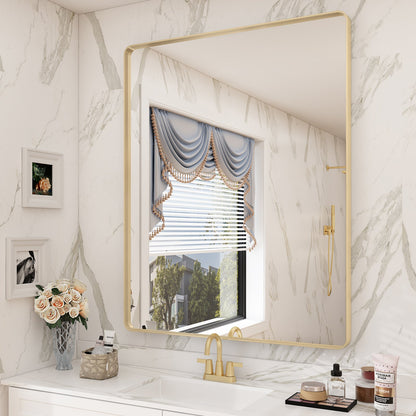 Framed Rectangle Wall Decor Mirror White