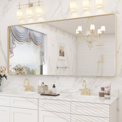 Framed Rectangle Wall Decor Mirror White
