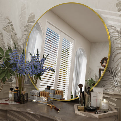 Framed Round Wall Decor Mirror