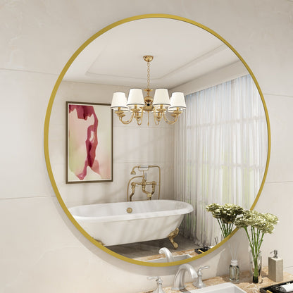 Framed Round Wall Decor Mirror