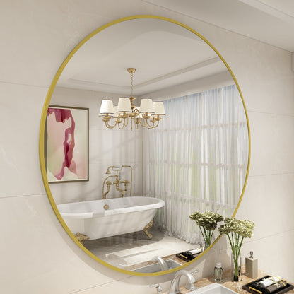 Framed Round Wall Decor Mirror