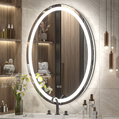 LED Frameless Oval Lighted Mirror