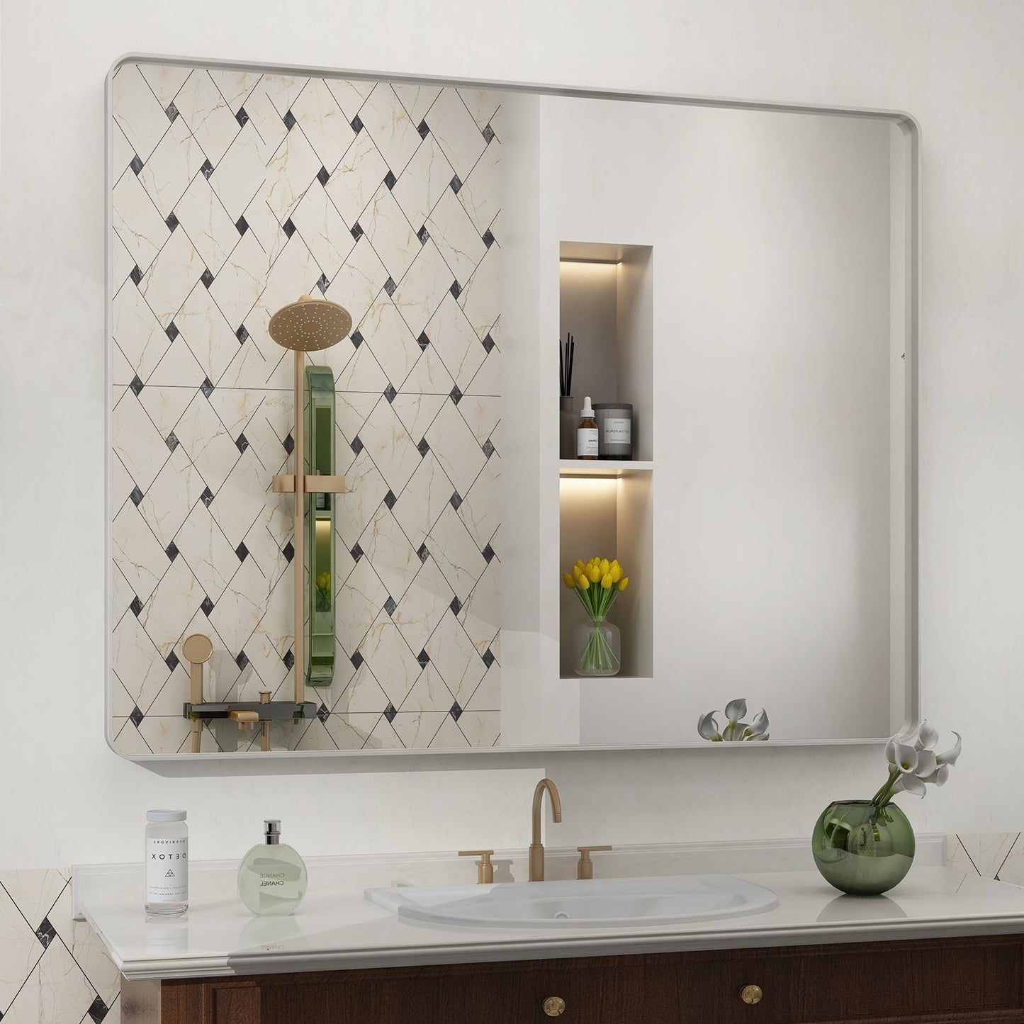 Framed Rectangle Wall Decor Mirror