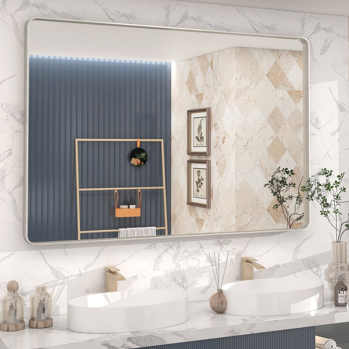 Framed Rectangle Wall Decor Mirror