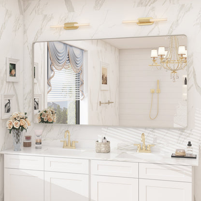 Framed Rectangle Wall Decor Mirror White