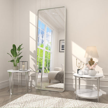 Framed Rectangle Wall Decor Mirror White