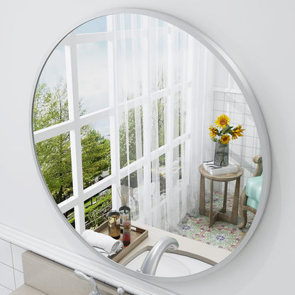 Framed Round Wall Decor Mirror