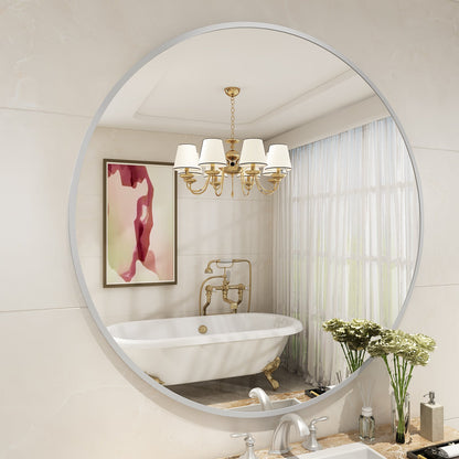 Framed Round Wall Decor Mirror