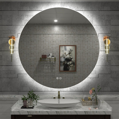 LED Frameless Round Lighted Mirror