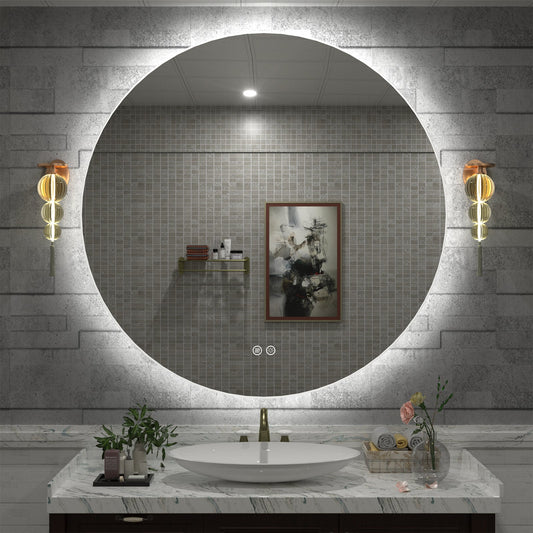 LED Frameless Round Lighted Mirror